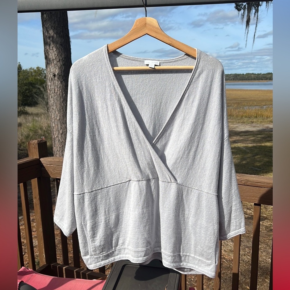 J Jill Kimono PureJill - Soft Gray Pullover Sweater/Top